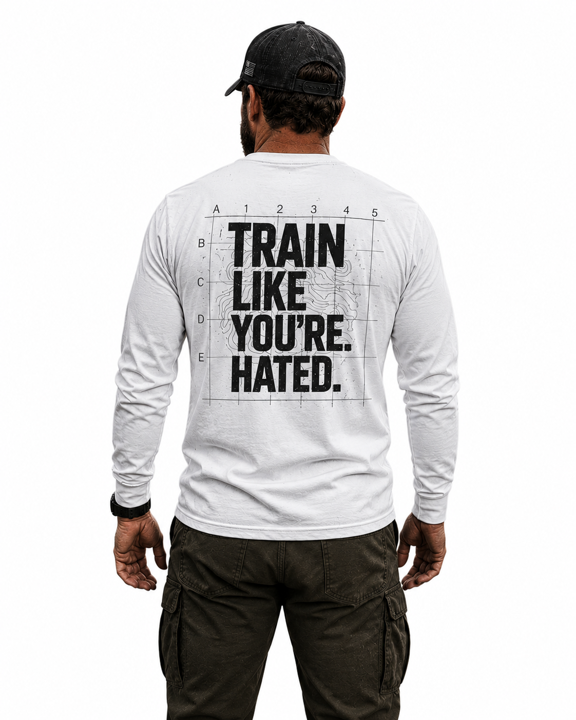 train like you're hated grid long sleeve tee | grid down workout slogan top train like you're hated grid long sleeve tee | grid down workout slogan top