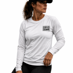 train like you're hated topographical long sleeve tee | grid down workout slogan top